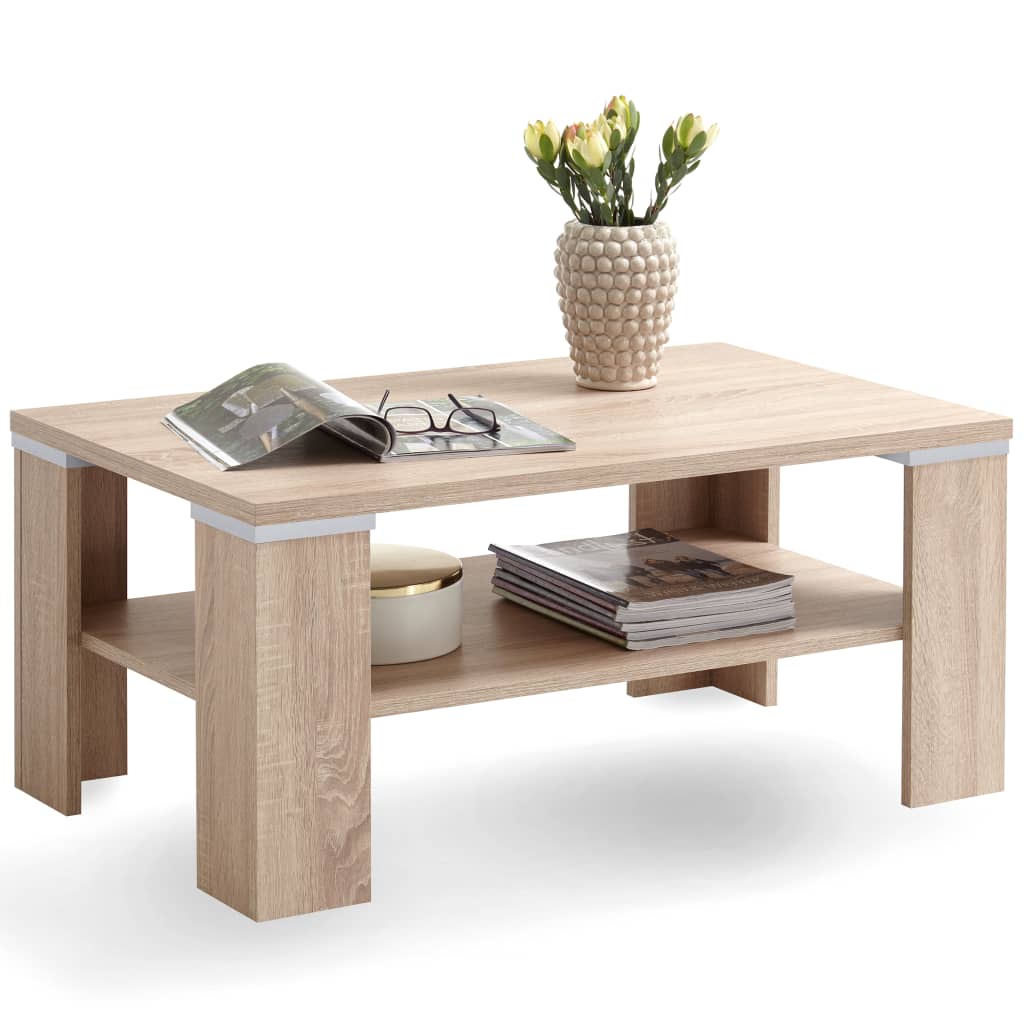 FMD Table basse avec étagère 100 x 60 x 46 cm Chêne Tables basses FMD   