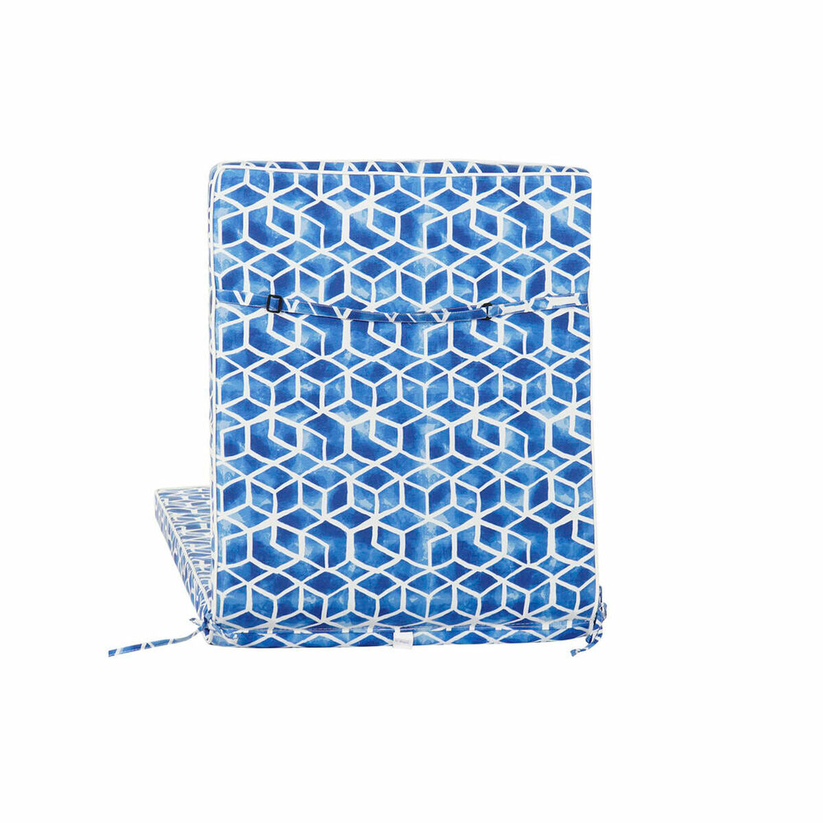 Coussin DKD Home Decor Bleu Blanc Rectangulaire Géométrique 190 x 60 x 5 cm (190 x 60 x 5 cm)