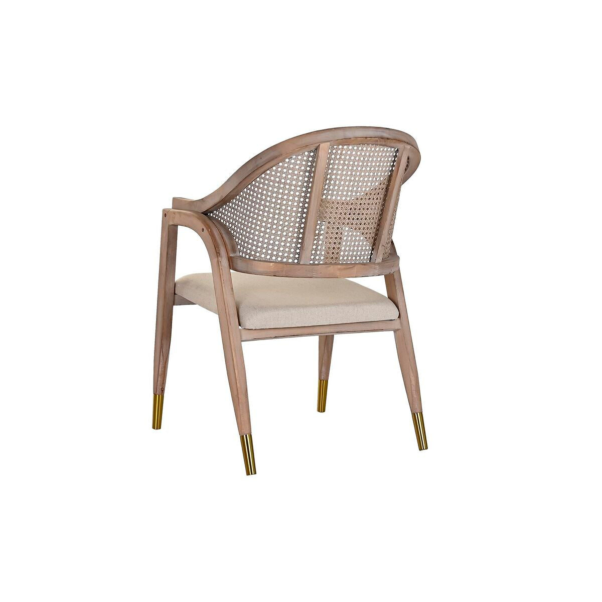 Chaise à Accoudoirs DKD Home Decor Beige Polyester Métal Sapin Plastique 59 x 55 x 88 cm