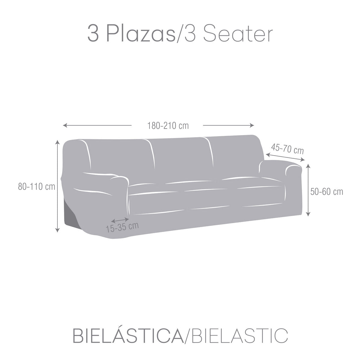 Copertura di divano Eysa Bronx Aigue Marine 70 x 110 x 210 cm