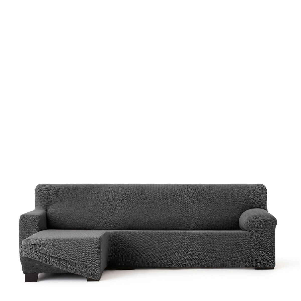 Right short arm chaise longue cover Eysa JAZ Dark grey 120 x 120 x 360 cm