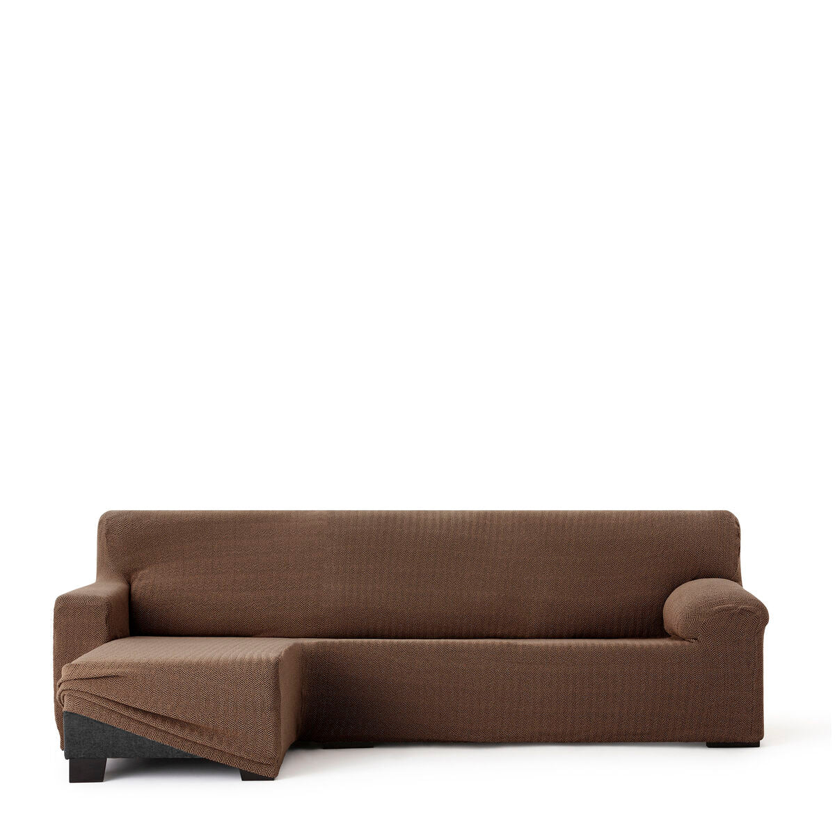 Right short arm chaise longue cover Eysa JAZ Brown 120 x 120 x 360 cm