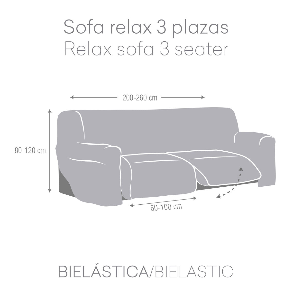 Sofa Cover Eysa JAZ White 70 x 120 x 260 cm