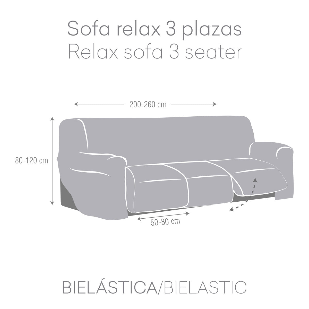 Copertina di divano marrone Eysa Jaz 70 x 120 x 260 cm