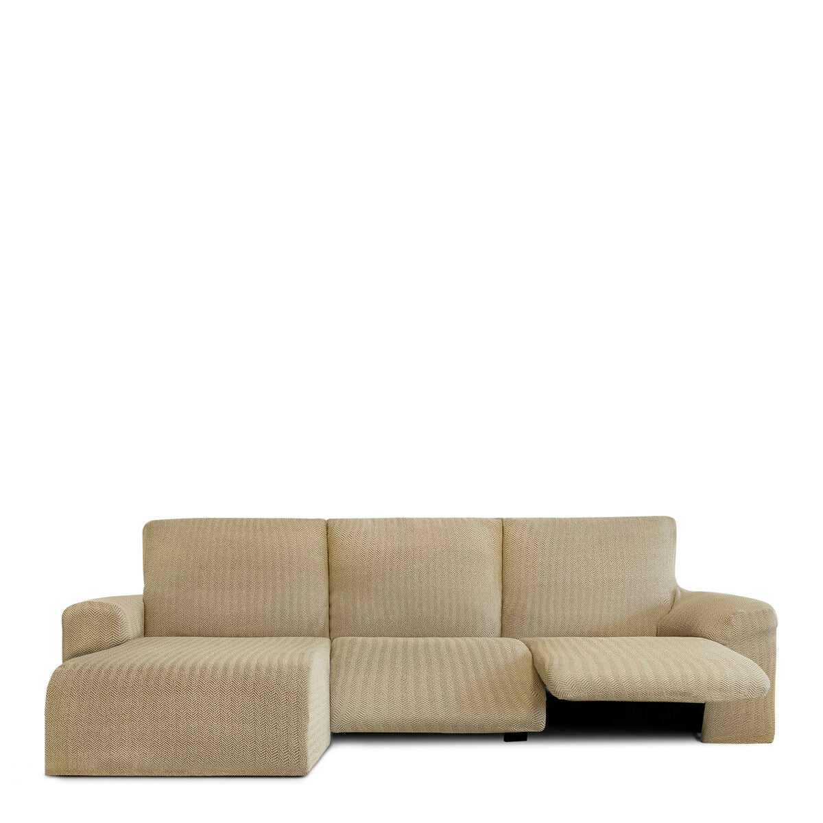 Copertura per sedia a lunghezza a sinistra lunga Eysa Jaz beige 120 x 120 x 360 cm