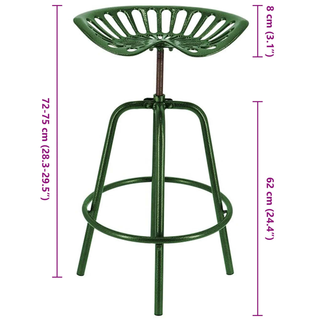 Chaise de tracteur de bar vert Tabourets de bar Esschert Design