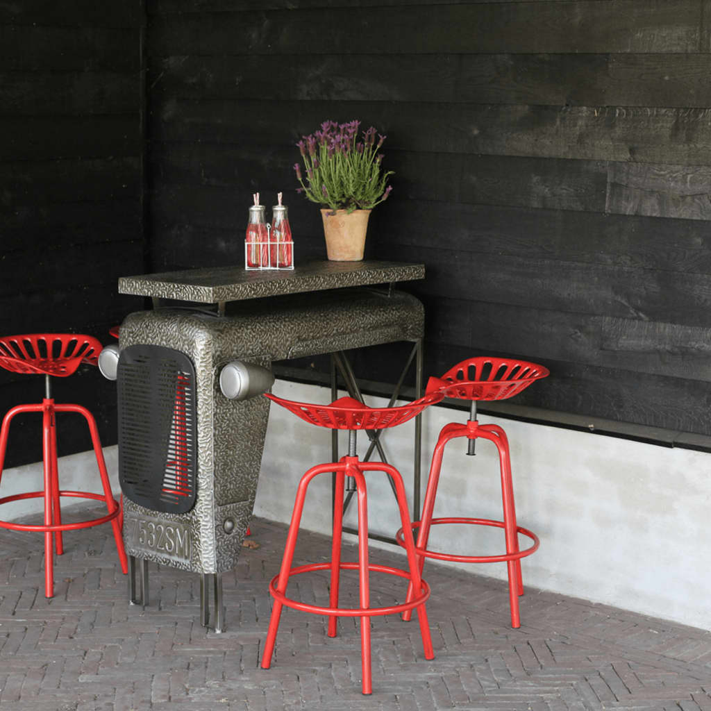 Esschert Design Chaise de tracteur de bar Rouge Tabourets de bar Esschert Design