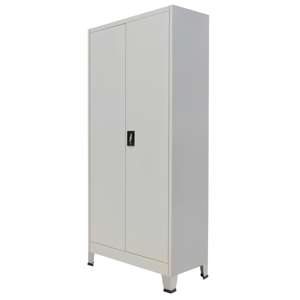 Armoire de bureau avec 2 portes Acier 90 x 40 x 180 cm Gris Classeur à tiroirs vidaXL   