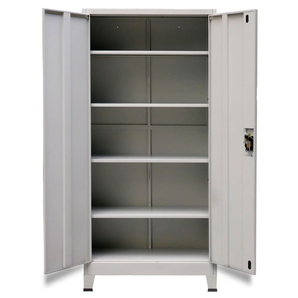 Armoire de bureau avec 2 portes Acier 90 x 40 x 180 cm Gris Classeur à tiroirs vidaXL   