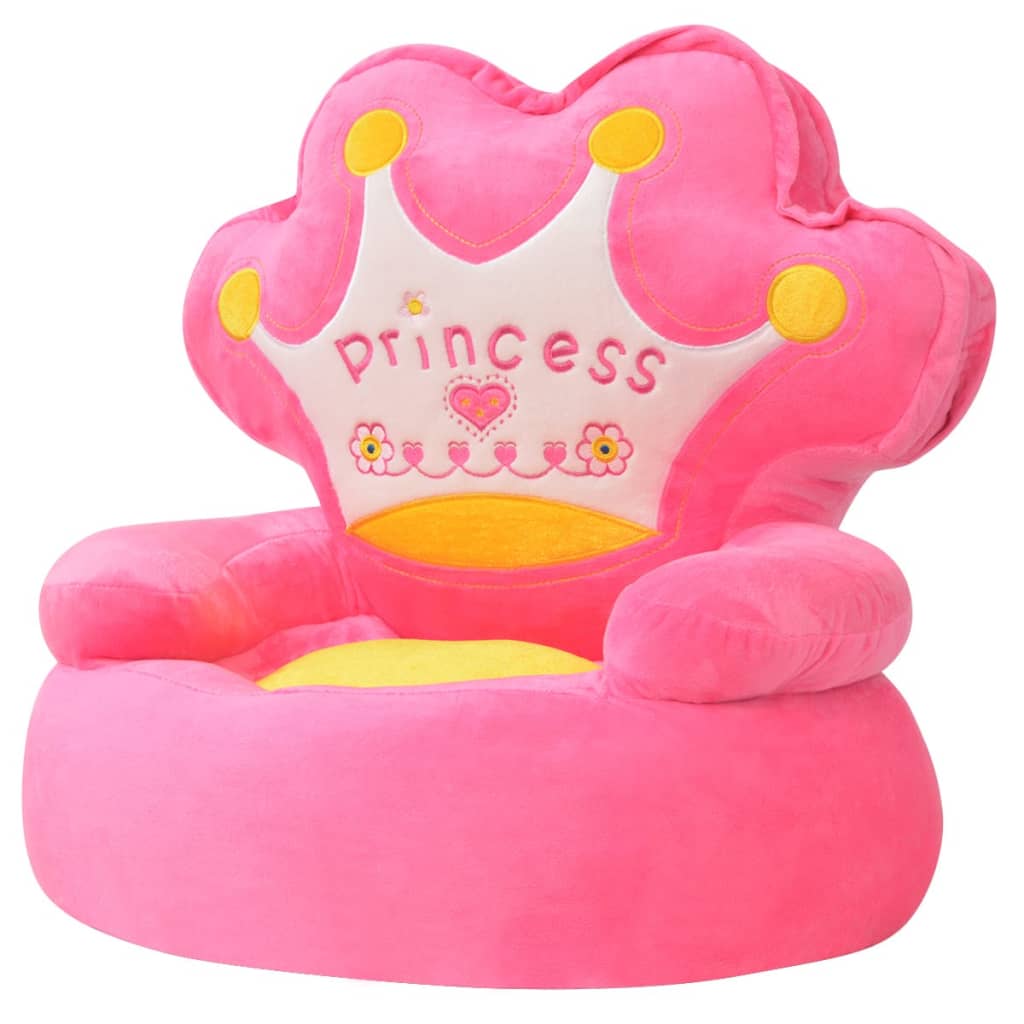 Chaise en peluche pour enfants Princesse Rose Chaises pour enfants vidaXL