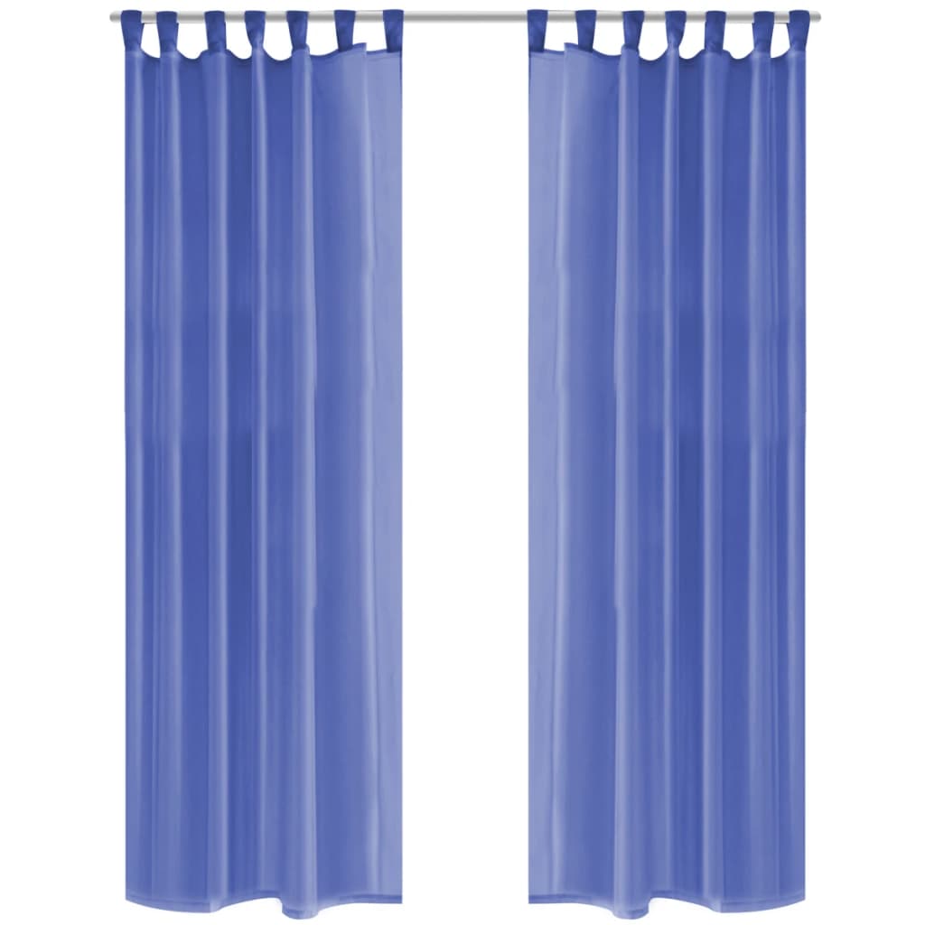 Rideau occultant 2 pcs Voile 140 x 175 cm Bleu royal Rideaux vidaXL   