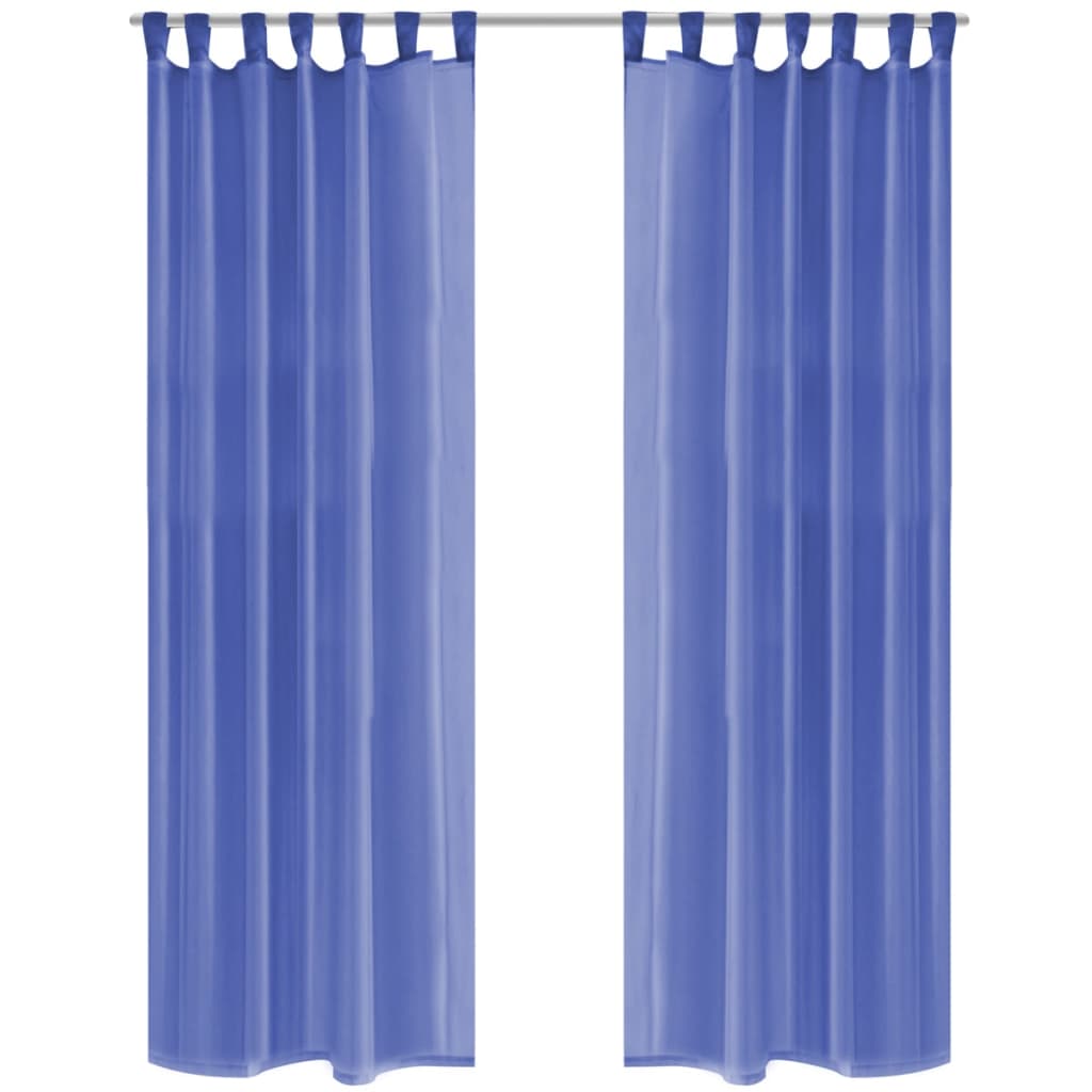 Rideau occultant 2 pcs Voile 140 x 225 cm Bleu royal Rideaux vidaXL   