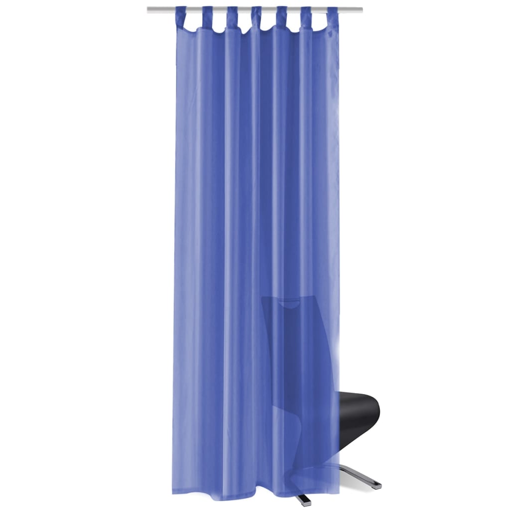 Rideau occultant 2 pcs Voile 140 x 225 cm Bleu royal Rideaux vidaXL   