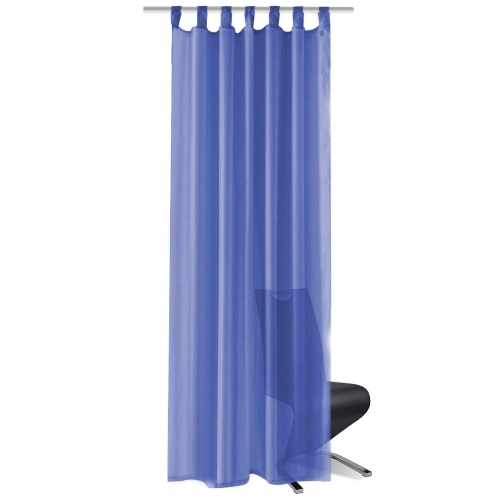 Rideau occultant 2 pcs Voile 140 x 245 cm Bleu royal Rideaux vidaXL   