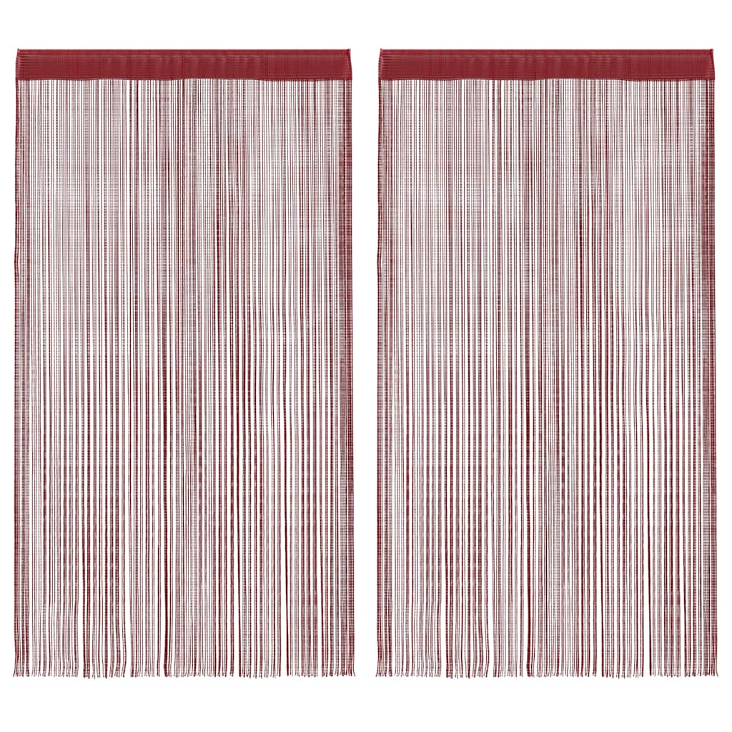 Rideau en fils 2 pcs 100 x 250 cm Bordeaux Rideaux vidaXL