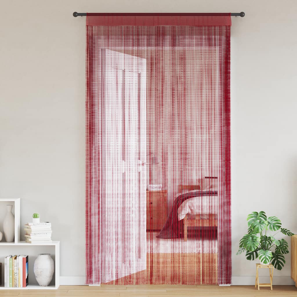 Rideau en fils 2 pcs 100 x 250 cm Bordeaux Rideaux vidaXL