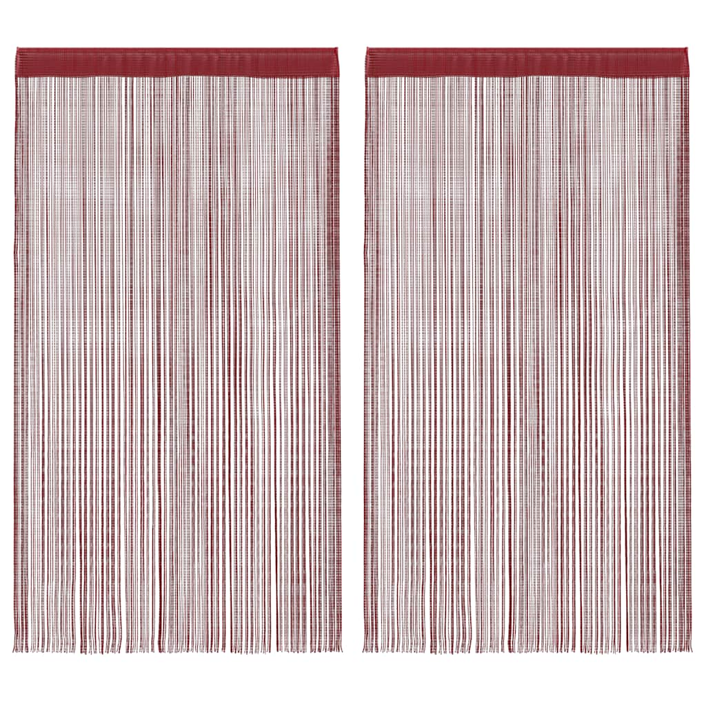 Rideau en fils 2 pcs 140 x 250 cm Bordeaux Rideaux vidaXL