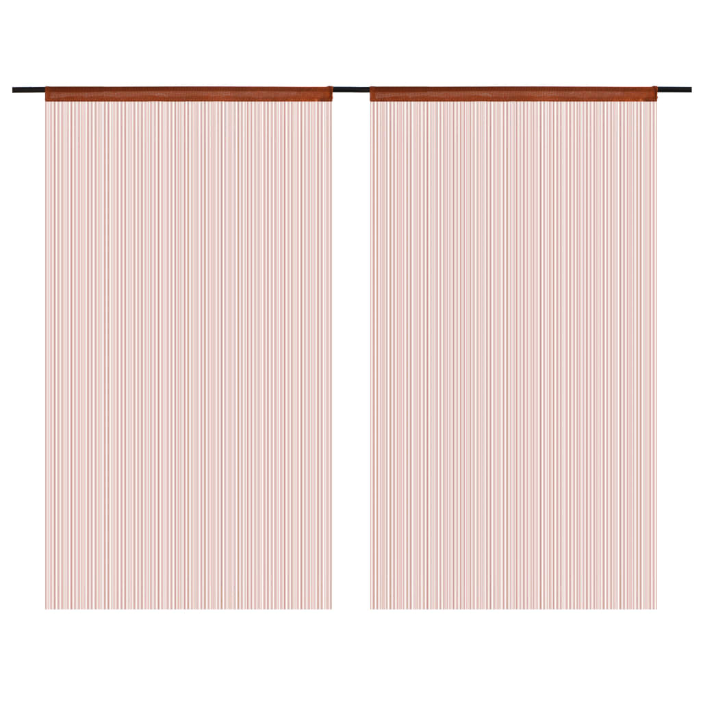 Rideau en fils 2 pcs 100 x 250 cm Marron Rideaux vidaXL   