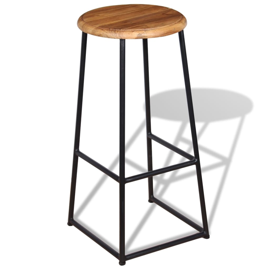 Tabourets de bar lot de 2 bois de teck massif Tabourets de bar vidaXL