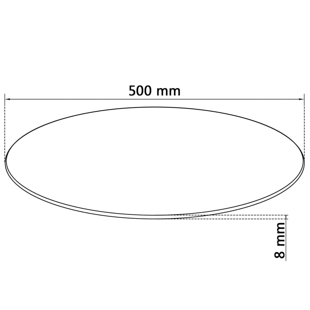 Dessus de table ronde en verre trempé 500 mm - Xios Store SNC