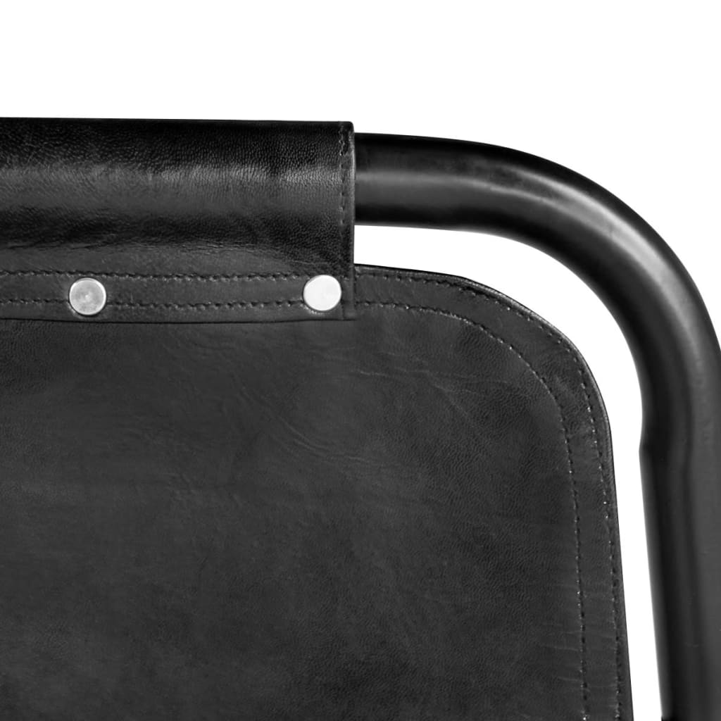 Chaises à manger lot de 2 noir cuir véritable Chaises de cuisine vidaXL   