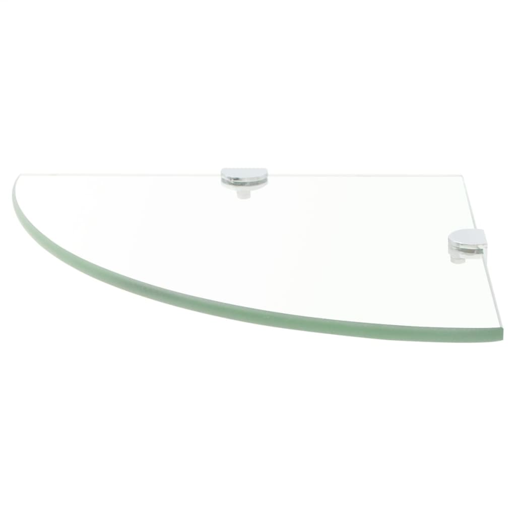 Étagère de coin + supports chromés Verre Transparent 35 x 35 cm Étagères murales & corniches vidaXL   