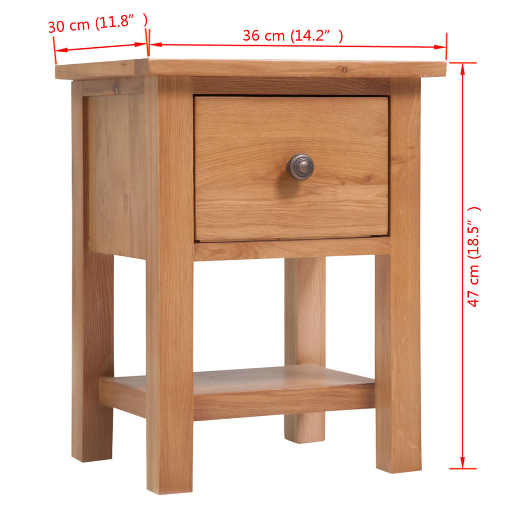 Table de chevet 36 x 30 x 47 cm Bois de chêne massif Tables de chevet vidaXL   