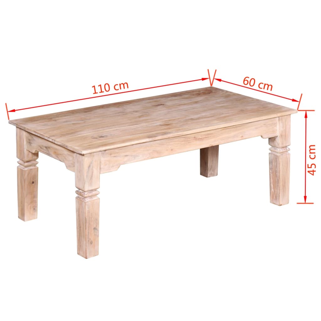 Table basse Bois d'acacia 110x60x45 cm Tables basses vidaXL   