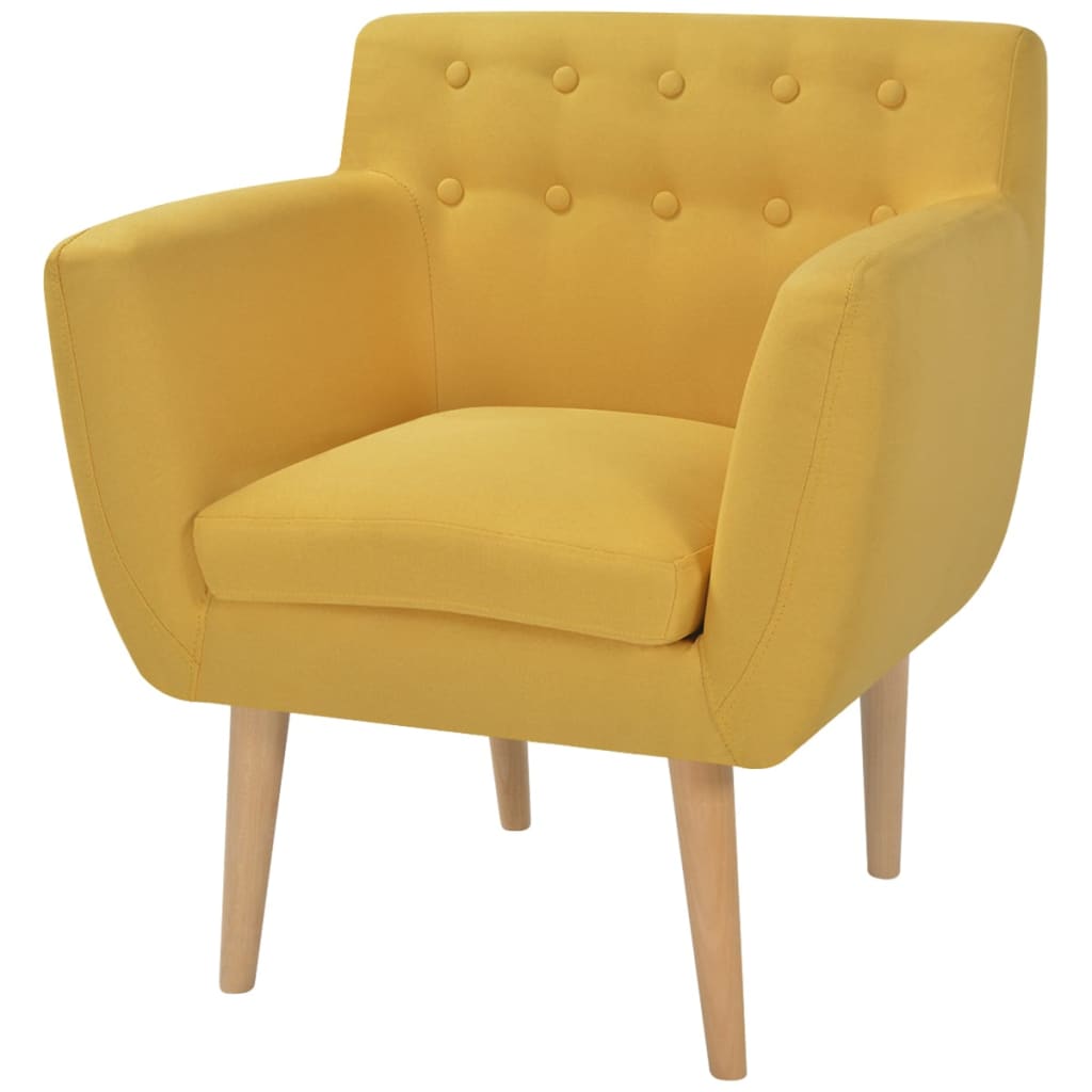 Fauteuil Jaune Tissu Fauteuils vidaXL   