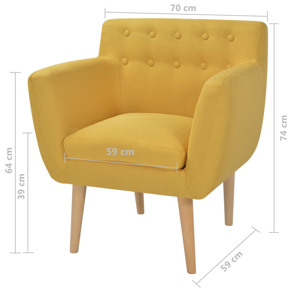 Fauteuil Jaune Tissu Fauteuils vidaXL   