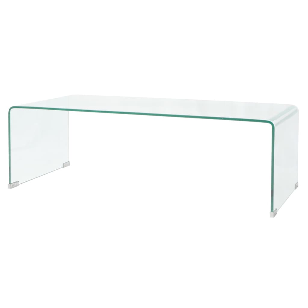 Table basse 98x45x30 cm Verre trempé Transparent Tables basses vidaXL