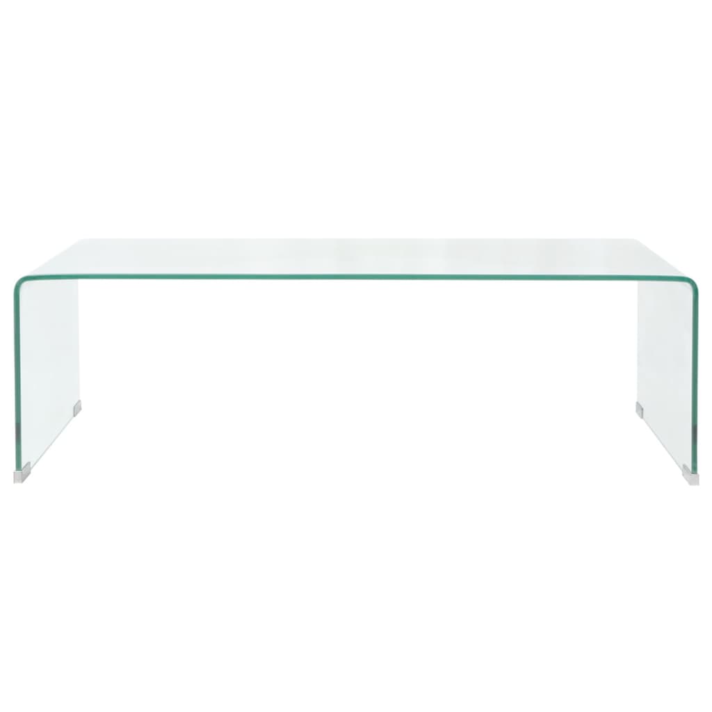 Table basse 98x45x30 cm Verre trempé Transparent Tables basses vidaXL