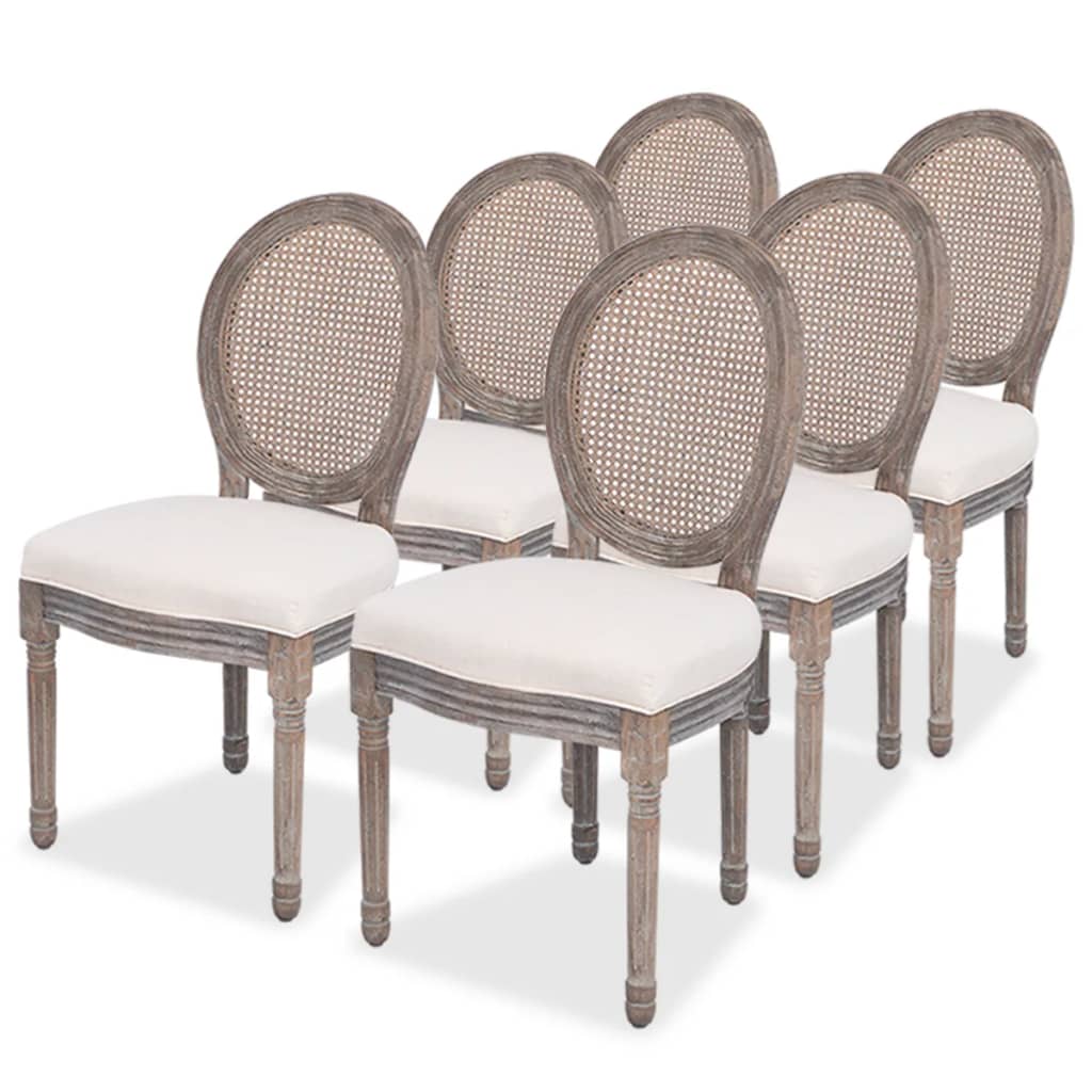 Chaises à manger lot de 6 crème tissu Chaises de cuisine vidaXL