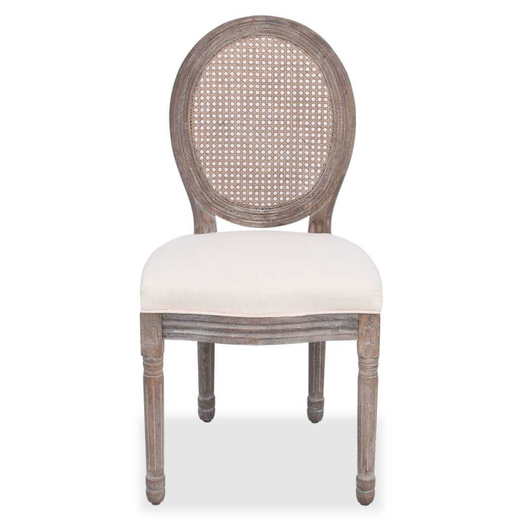 Chaises à manger lot de 6 crème tissu Chaises de cuisine vidaXL