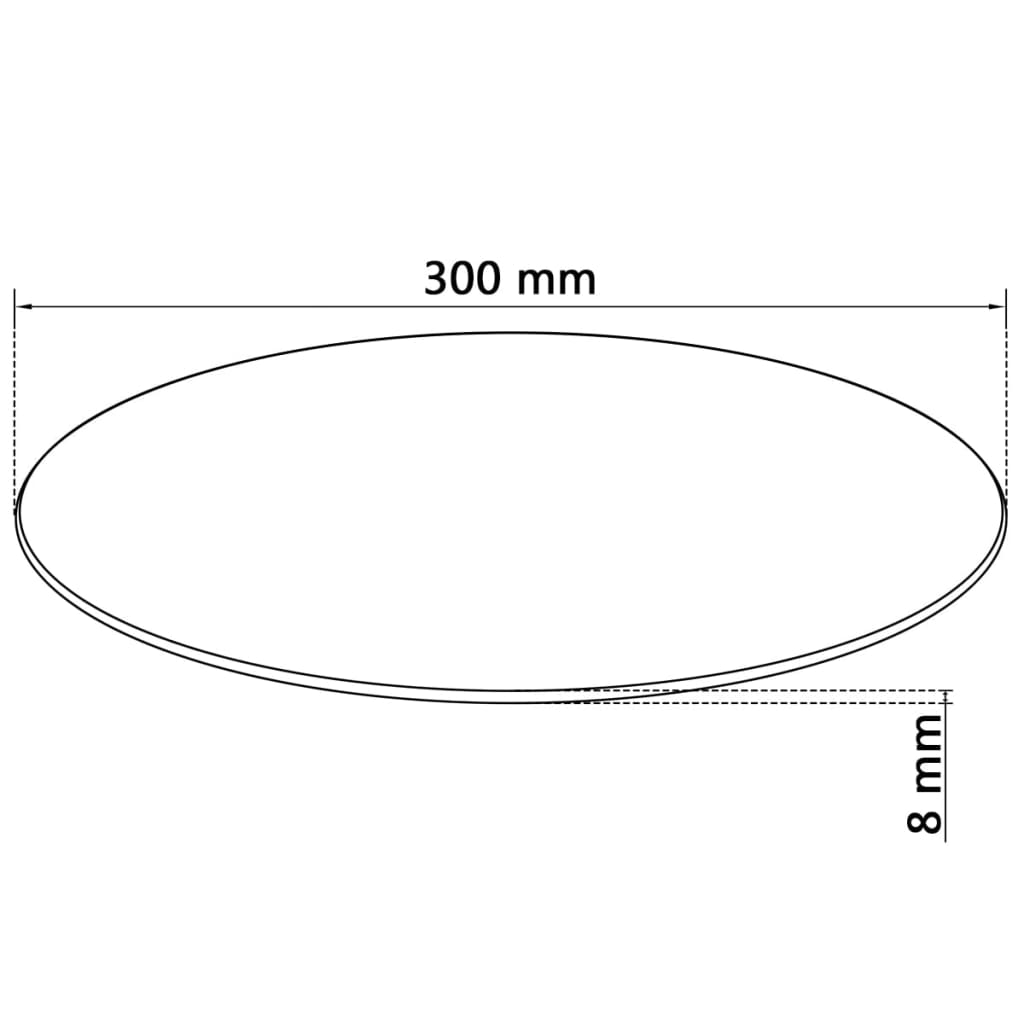 Dessus de table rond Verre trempé 300 mm Plateaux de table vidaXL   