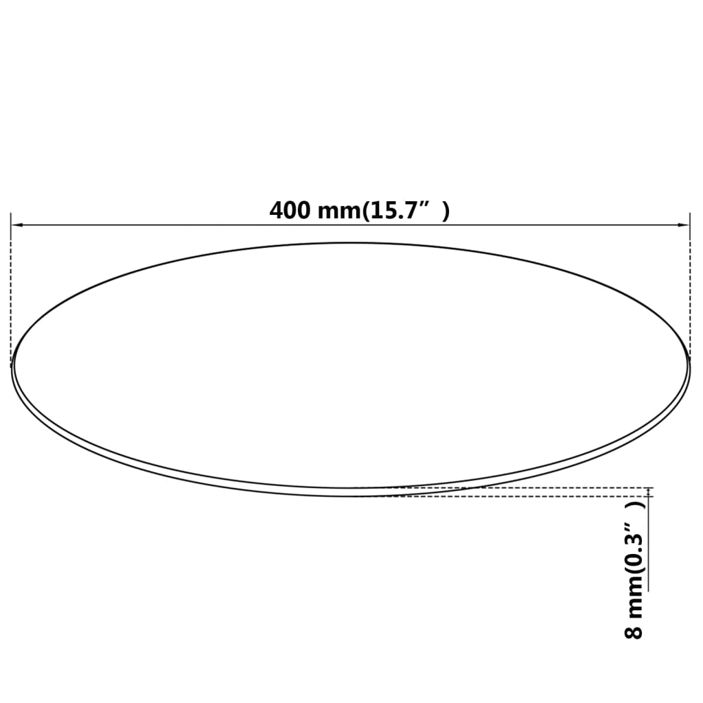 Dessus de table rond Verre trempé 400 mm Plateaux de table vidaXL   