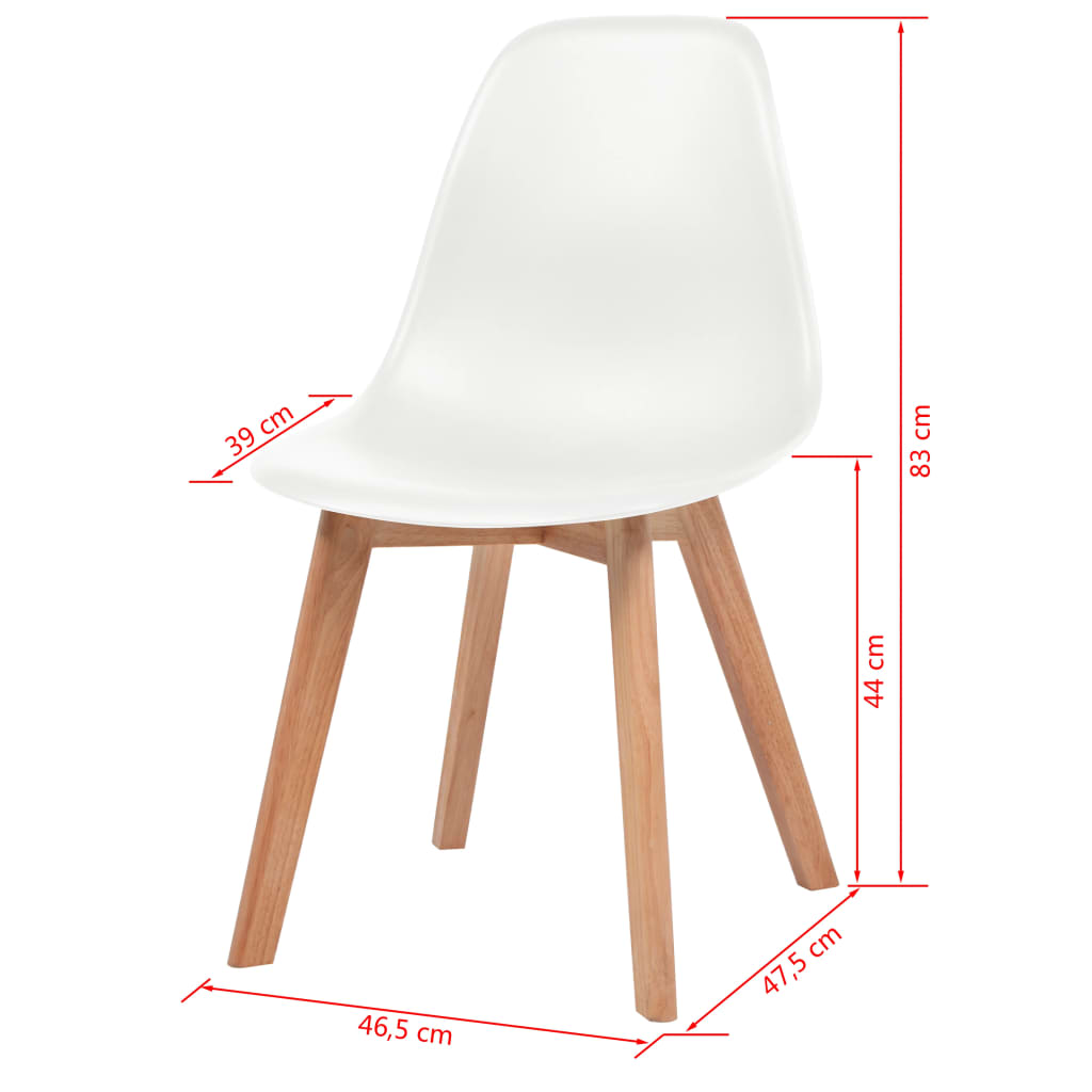 Image vidaXL Chaises à manger lot de 4 Blanc Plastique | Xios Store SNC vidaXL Xios Store SNC