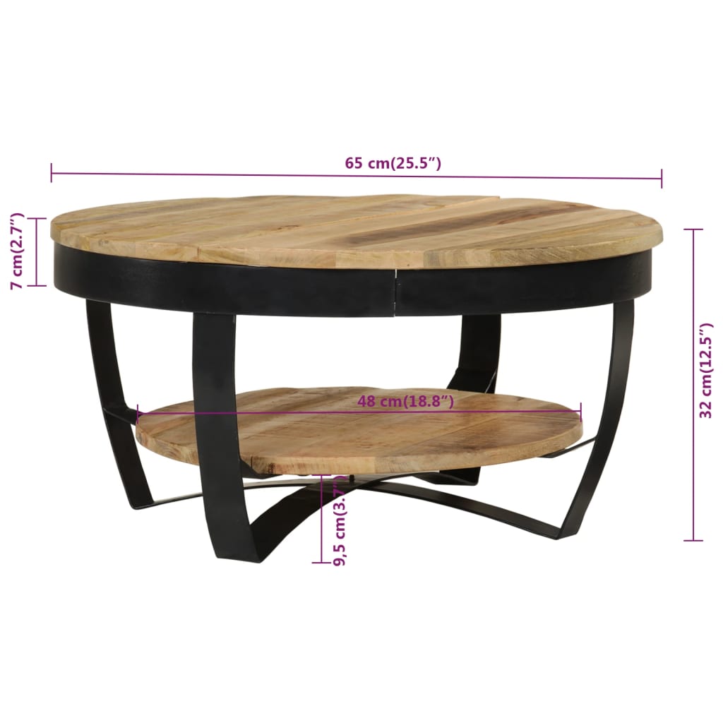 Table basse Bois massif de manguier brut 65x32 cm Tables basses vidaXL   