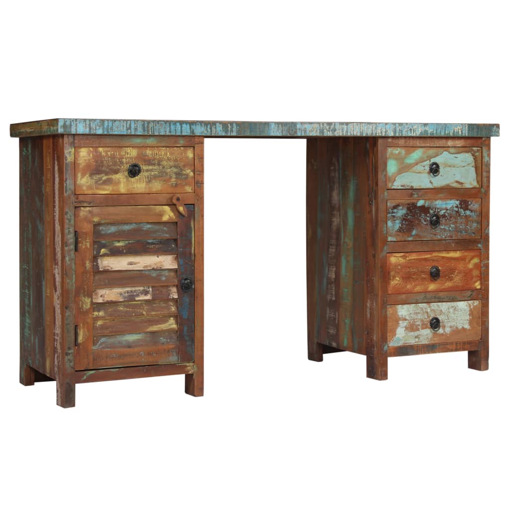 Bureau sur pieds Bois de récupération massif 140 x 50 x 77 cm Bureaux vidaXL   