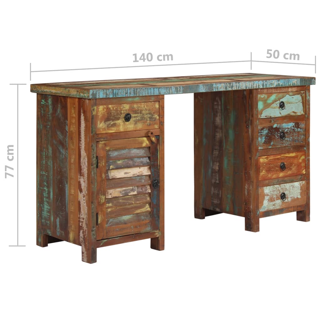 Bureau sur pieds Bois de récupération massif 140 x 50 x 77 cm Bureaux vidaXL   