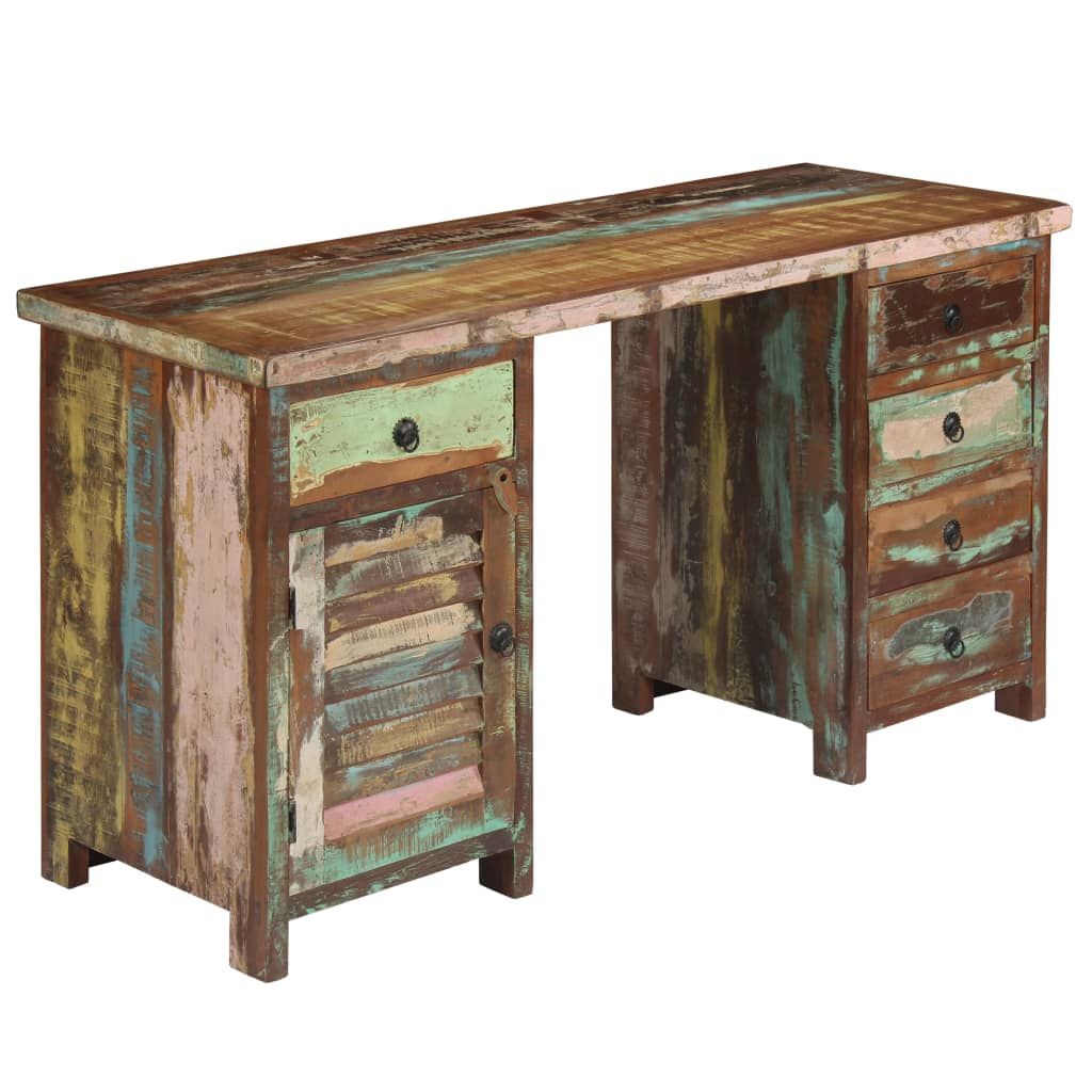 Bureau sur pieds Bois de récupération massif 140 x 50 x 77 cm Bureaux vidaXL   