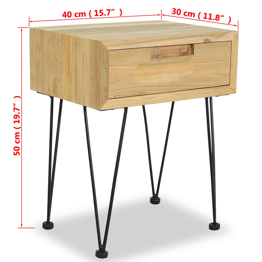 Table de chevet 40x30x50 cm Teck Tables de chevet vidaXL   