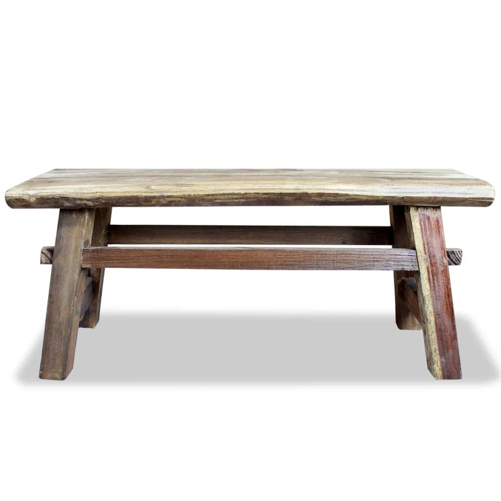 Banc bois de récupération mélangé et teck massif 100x28x43 cm Bancs coffres vidaXL