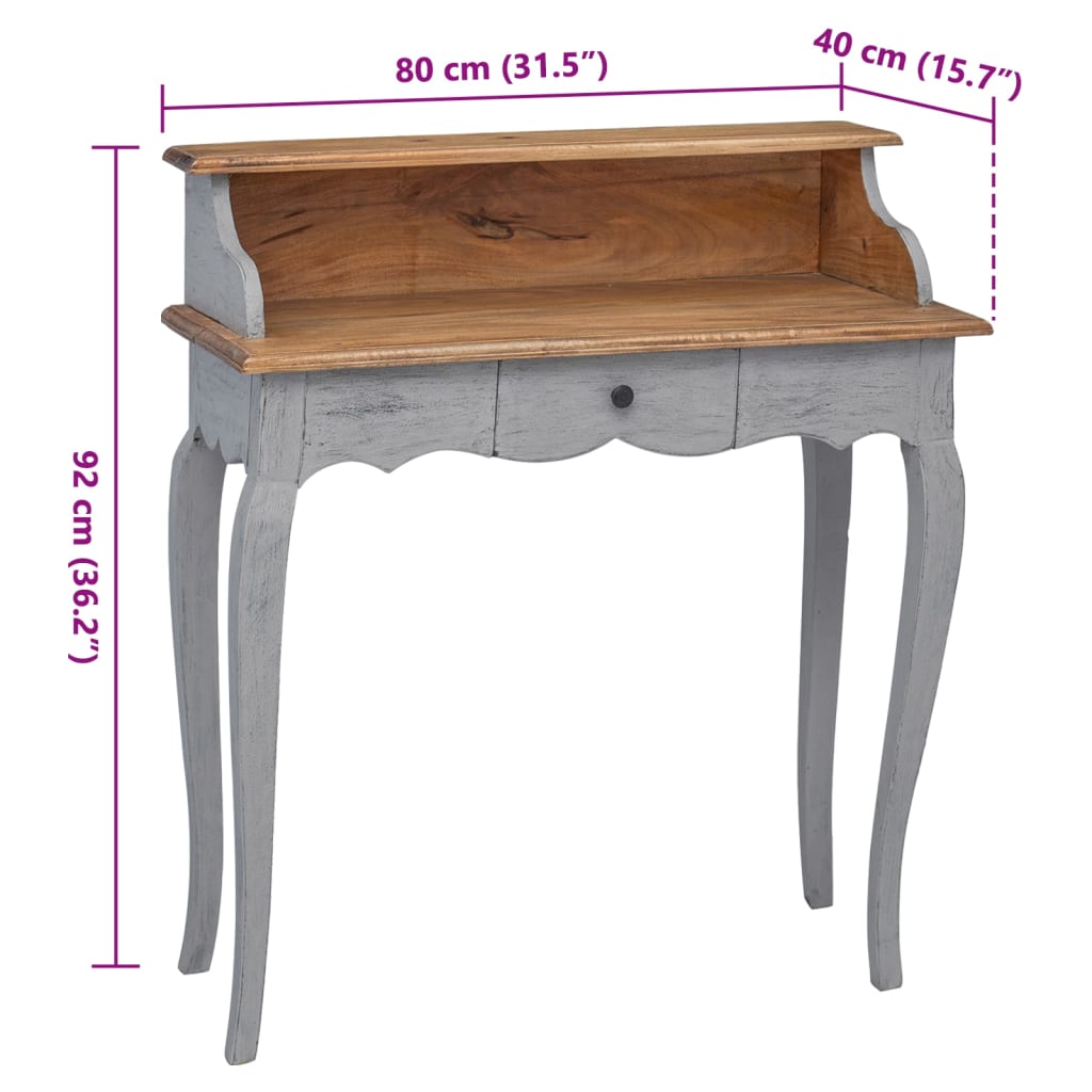 Bureau d'écriture bois d'acajou massif 80x40x92 cm Bureaux vidaXL   