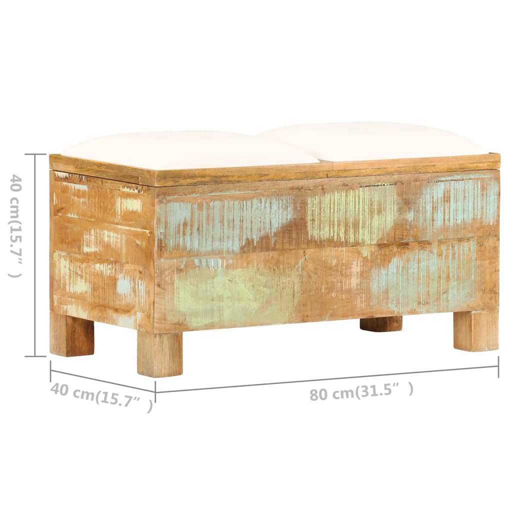 Banc de rangement Bois massif recyclé 80 x 40 x 40 cm Bancs coffres vidaXL   