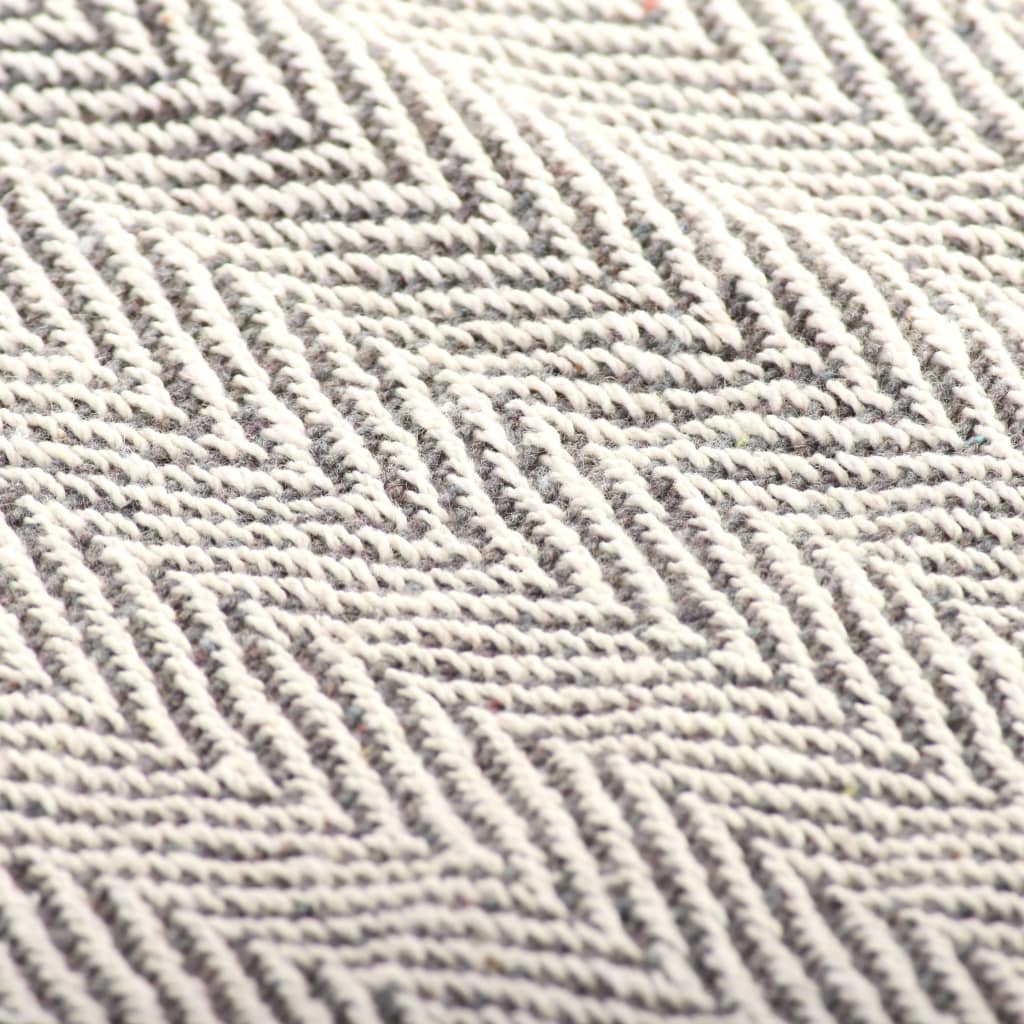 Couverture coton à chevrons 125x150 cm Gris Couvertures vidaXL   