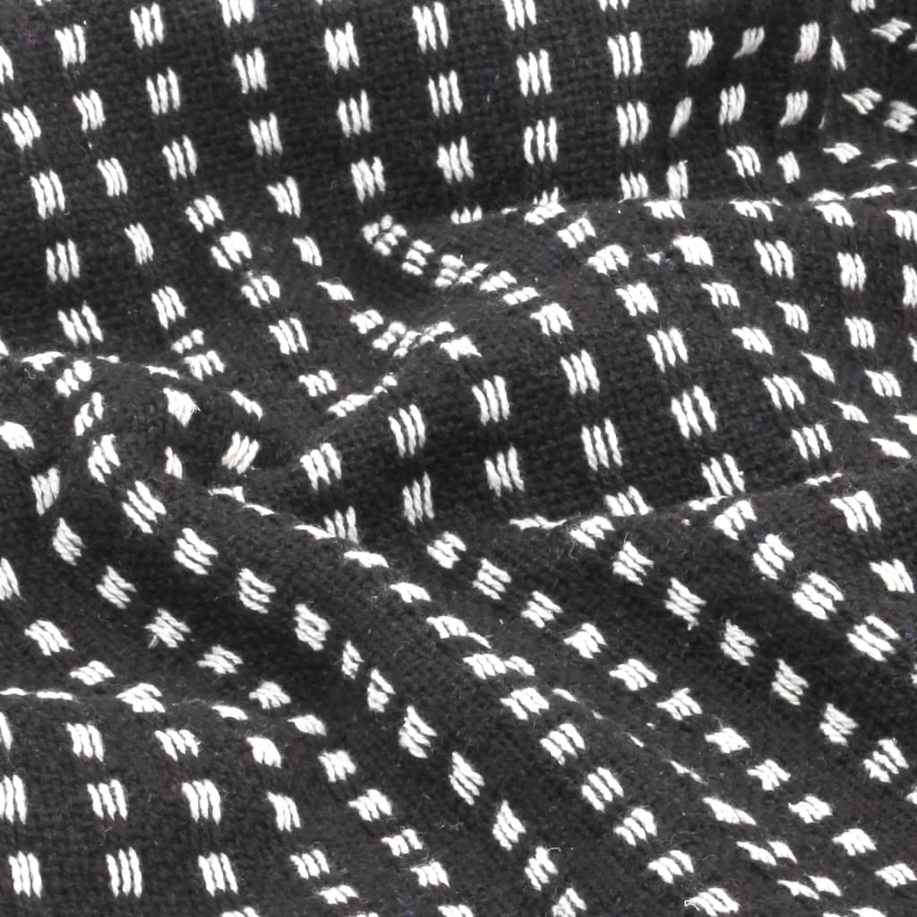 Couverture coton à carreaux 160x210 cm Noir Couvertures vidaXL