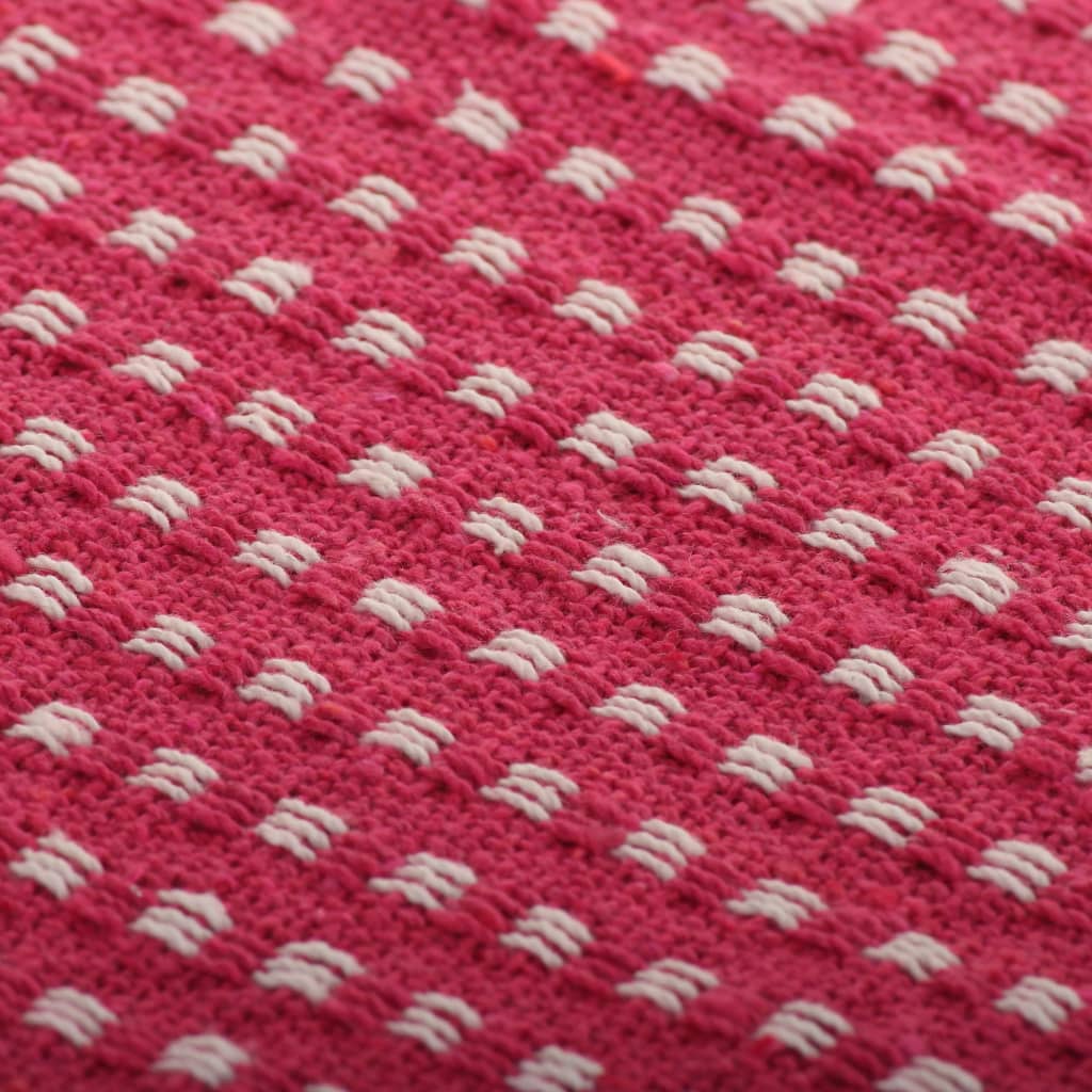 Couverture coton à carrés 220x250 cm Rose Couvertures vidaXL   