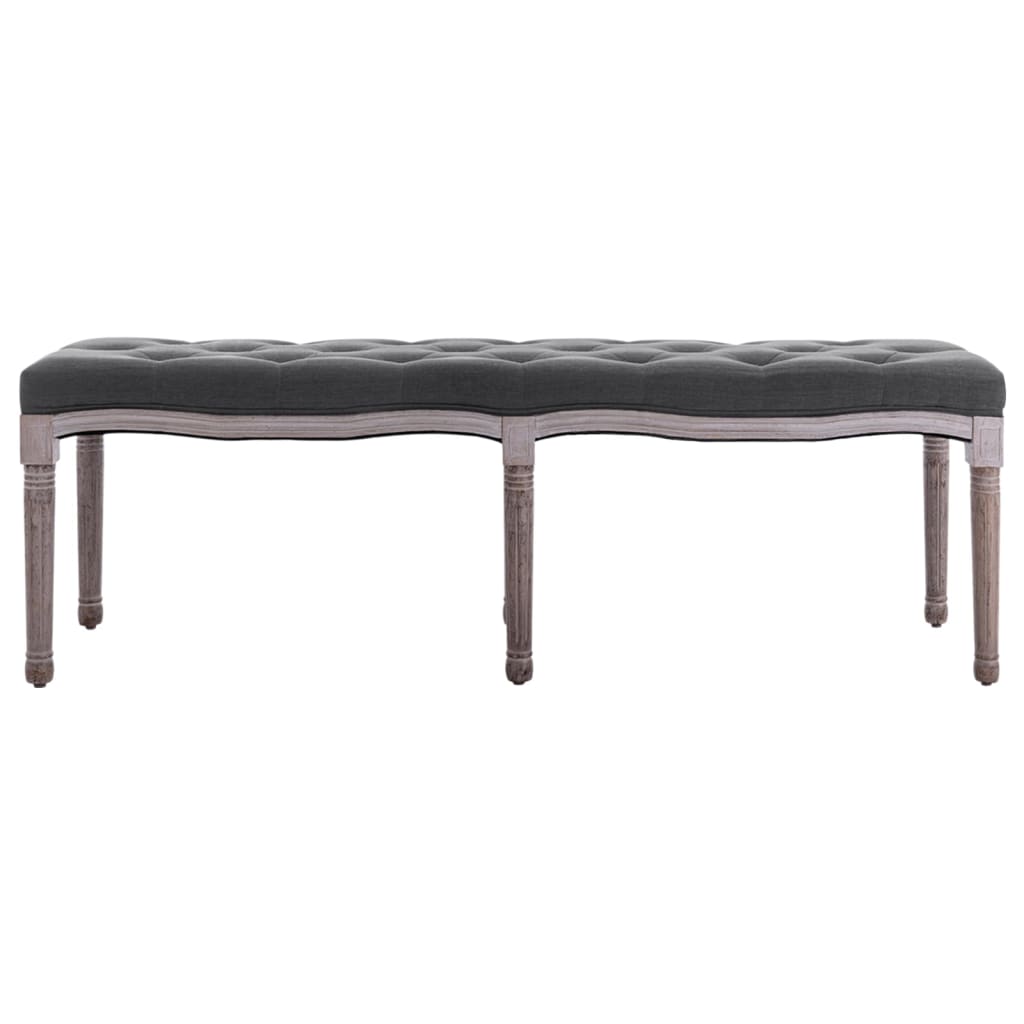 Banc Lin Bois solide 150x40x48 cm Gris foncé Bancs coffres vidaXL   