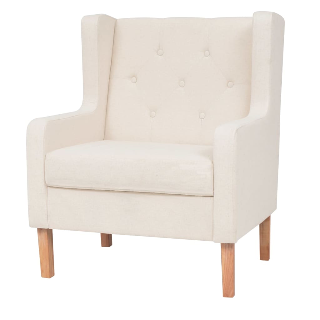 Fauteuil blanc crème tissu Fauteuils vidaXL   